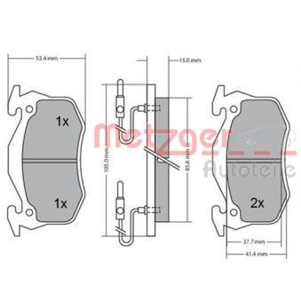 Jeu de 4 plaquettes de frein avant METZGER OEM 7701202710