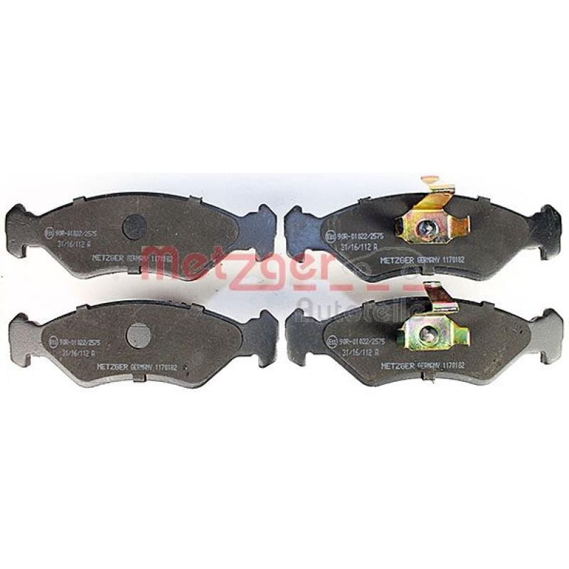 Jeu de 4 plaquettes de frein avant METZGER 1170182 - Visuel 1