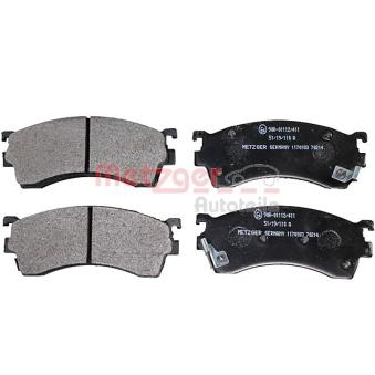 Jeu de 4 plaquettes de frein avant METZGER OEM 341278 Jeu de 4 plaquettes de frein avant METZGER OEM 341278