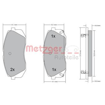 Jeu de 4 plaquettes de frein avant METZGER OEM 5810125A70