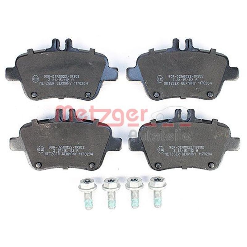 Jeu de 4 plaquettes de frein arrière METZGER 1170204 - Visuel 1