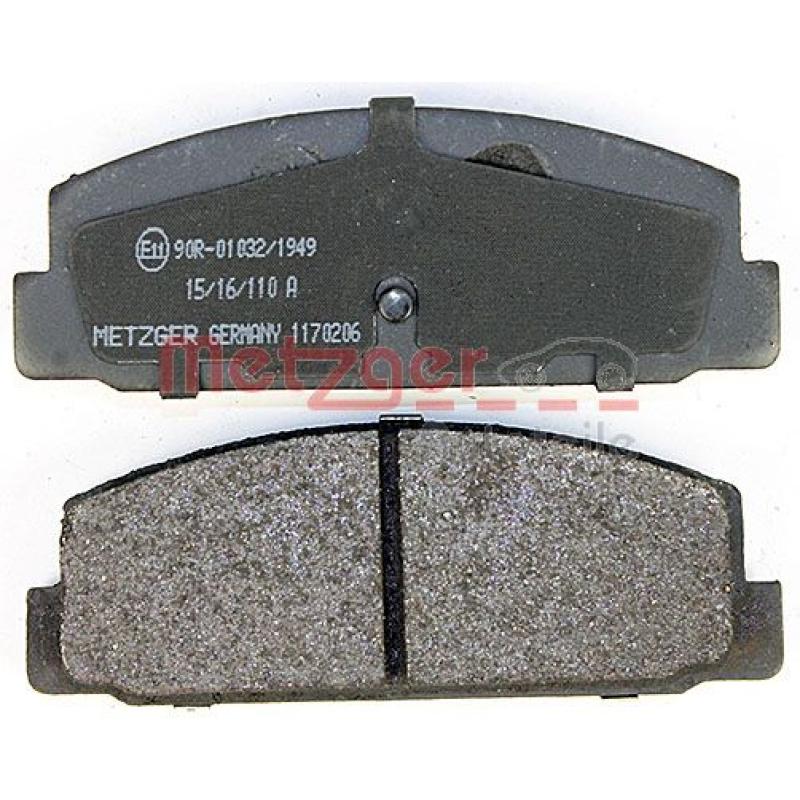 Jeu de 4 plaquettes de frein arrière METZGER 1170206 - Visuel 2