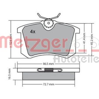 Jeu de 4 plaquettes de frein arrière METZGER OEM 425420