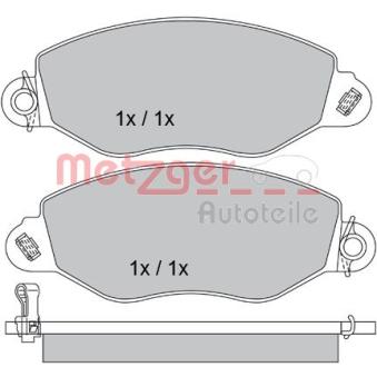 Jeu de 4 plaquettes de frein avant METZGER OEM 4095132