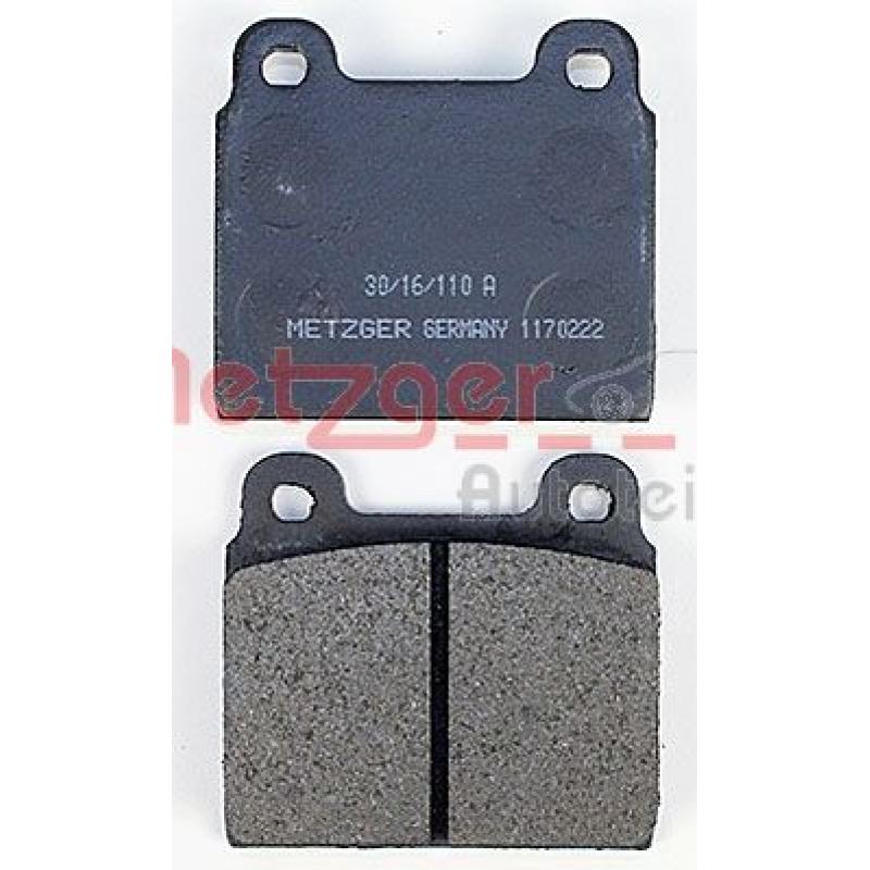 Jeu de 4 plaquettes de frein avant METZGER 1170222 - Visuel 2
