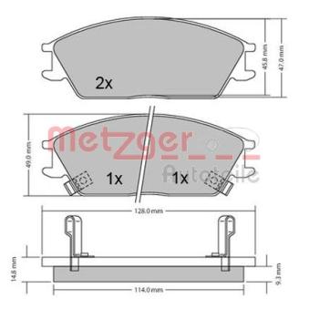 Jeu de 4 plaquettes de frein avant METZGER OEM 5820228A00