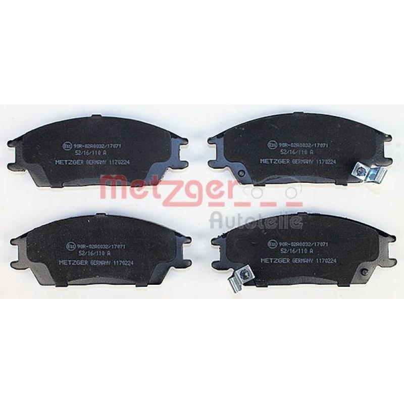 Jeu de 4 plaquettes de frein avant METZGER 1170224 - Visuel 1