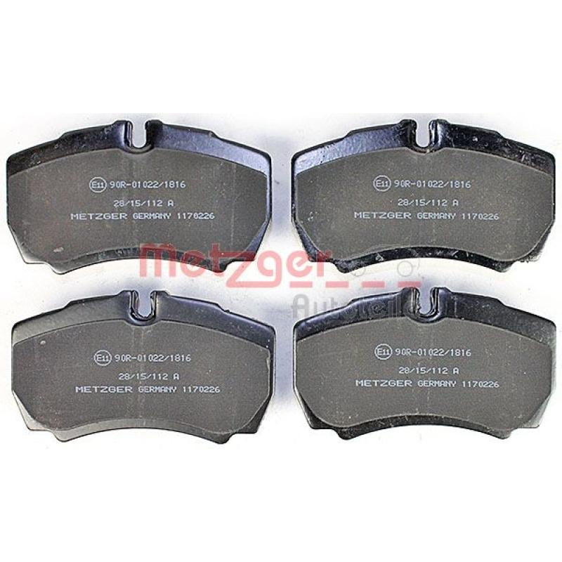 Jeu de 4 plaquettes de frein arrière METZGER 1170226 - Visuel 1