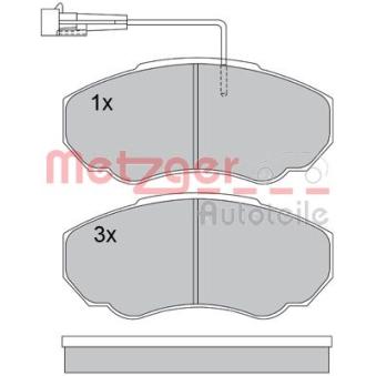 Jeu de 4 plaquettes de frein avant METZGER OEM 6000629137