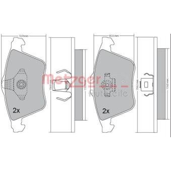 Jeu de 4 plaquettes de frein avant METZGER OEM 30714791