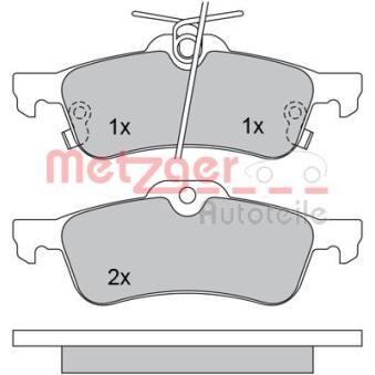 Jeu de 4 plaquettes de frein arrière METZGER OEM 044660D010