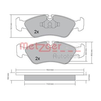Jeu de 4 plaquettes de frein avant METZGER OEM 90297770