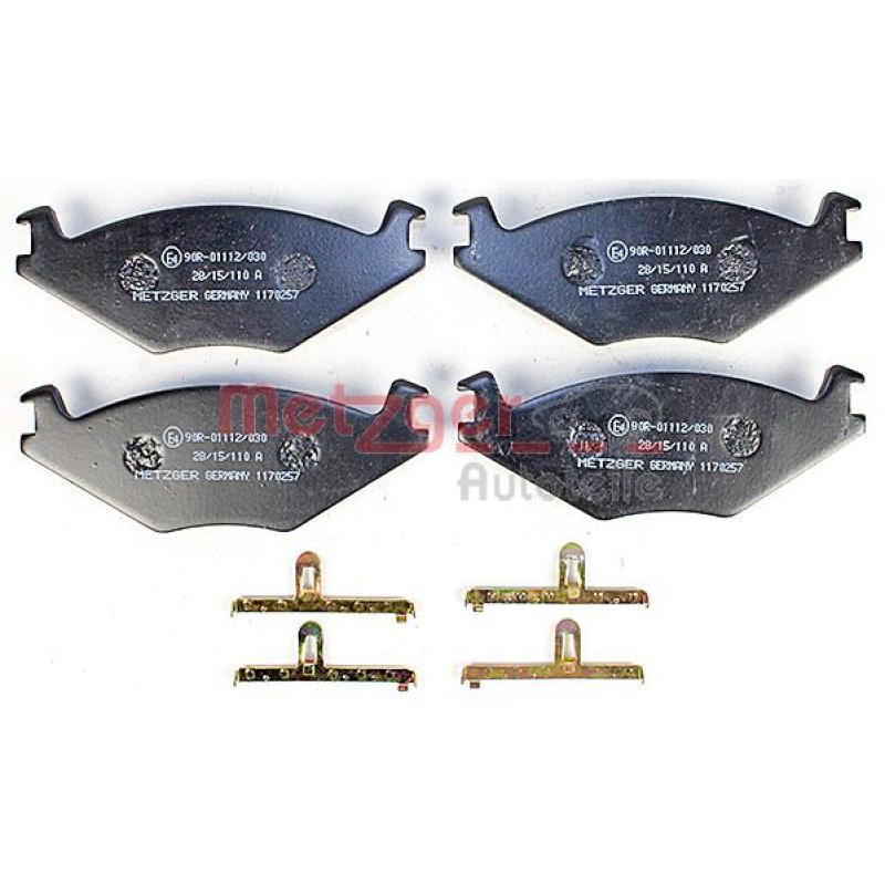 Jeu de 4 plaquettes de frein avant METZGER 1170257 - Visuel 1