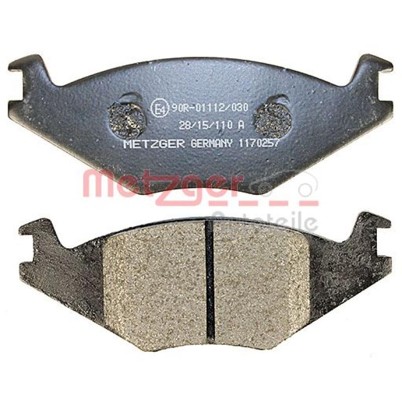 Jeu de 4 plaquettes de frein avant METZGER 1170257 - Visuel 2