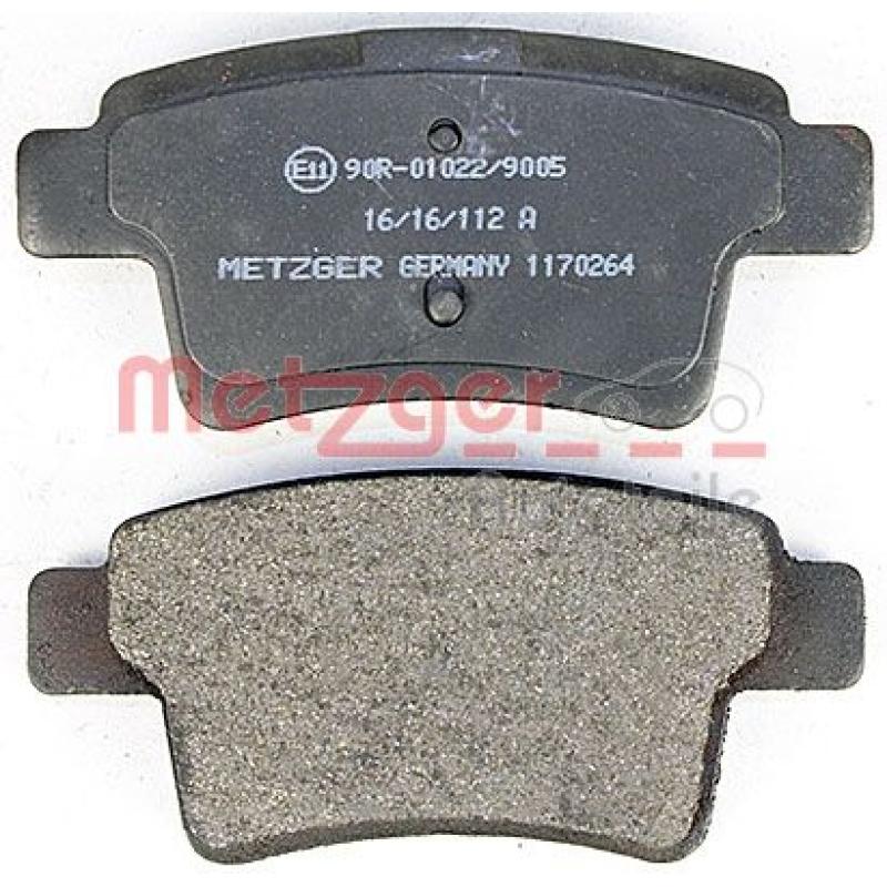 Jeu de 4 plaquettes de frein arrière METZGER 1170264 - Visuel 2
