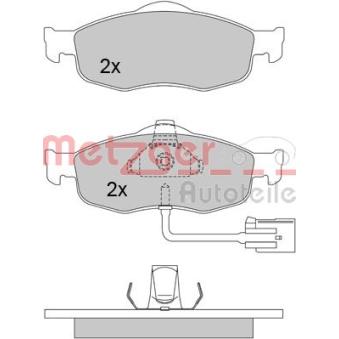 Jeu de 4 plaquettes de frein avant METZGER OEM 1022079