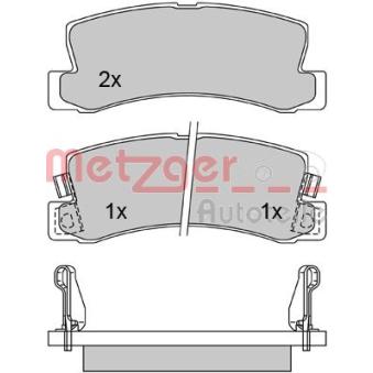 Jeu de 4 plaquettes de frein arrière METZGER OEM 0446617040