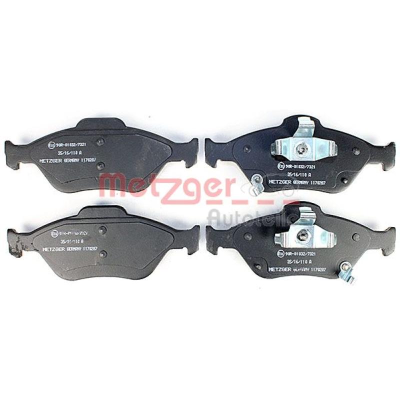 Jeu de 4 plaquettes de frein avant METZGER 1170287 - Visuel 1