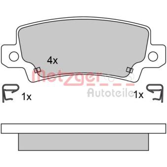 Jeu de 4 plaquettes de frein arrière METZGER OEM 0446602110
