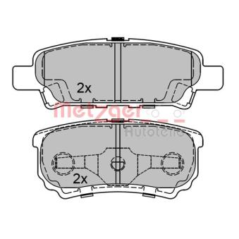 Jeu de 4 plaquettes de frein arrière METZGER OEM 425448