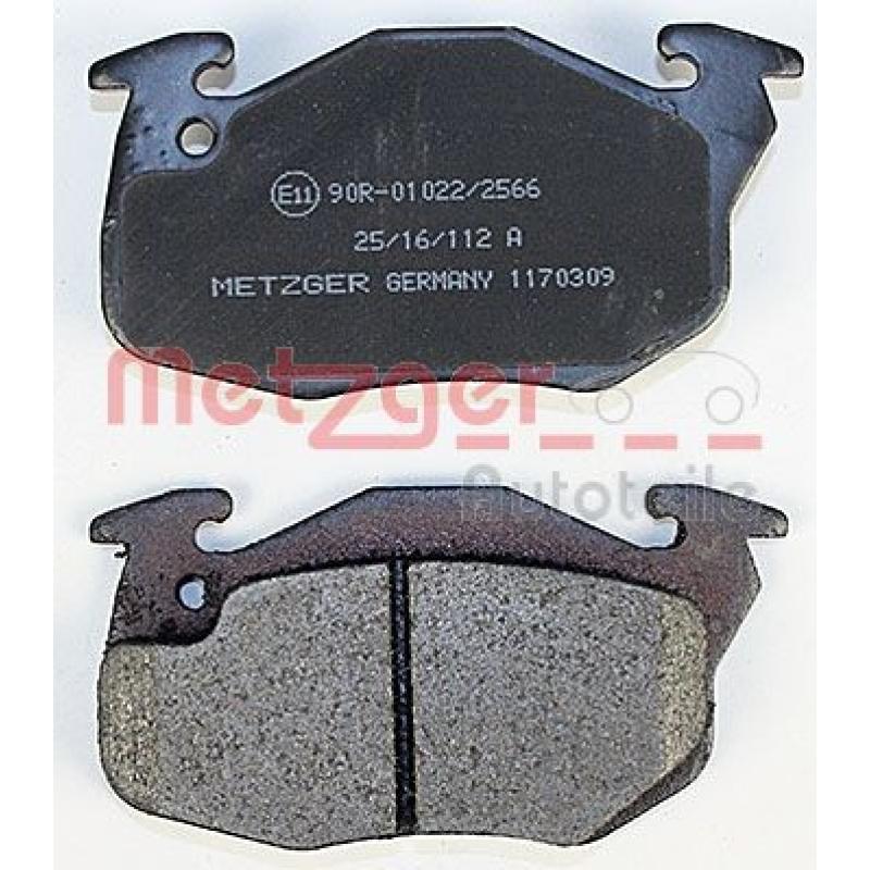 Jeu de 4 plaquettes de frein avant METZGER 1170309 - Visuel 2