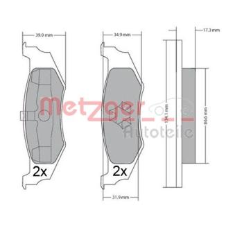 Jeu de 4 plaquettes de frein arrière METZGER OEM 4509374