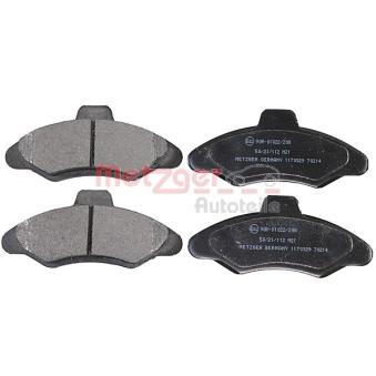Jeu de 4 plaquettes de frein avant METZGER OEM 6500954