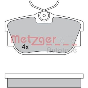 Jeu de 4 plaquettes de frein arrière METZGER OEM 7D0698451A