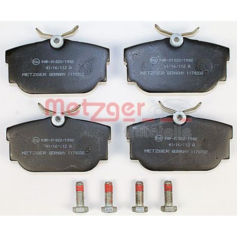 Jeu de 4 plaquettes de frein arrière METZGER 1170332 - Visuel 1