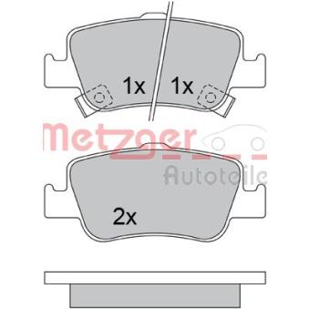 Jeu de 4 plaquettes de frein arrière METZGER OEM 0446602280