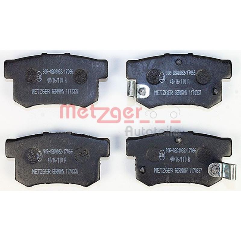Jeu de 4 plaquettes de frein arrière METZGER 1170337 - Visuel 1