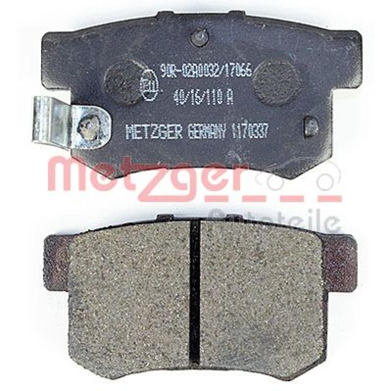 Jeu de 4 plaquettes de frein arrière METZGER 1170337 - Visuel 2