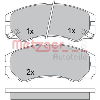 Jeu de 4 plaquettes de frein avant METZGER OEM 1605848