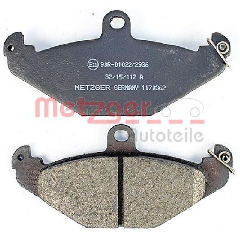 Jeu de 4 plaquettes de frein arrière METZGER 1170362 - Visuel 2