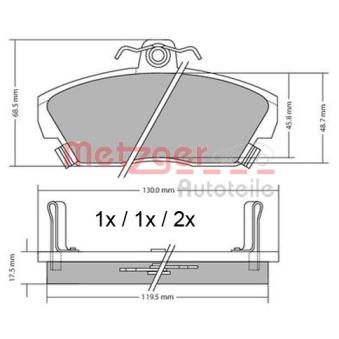 Jeu de 4 plaquettes de frein avant METZGER OEM 45022ST3E00