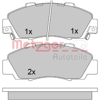 Jeu de 4 plaquettes de frein avant METZGER OEM 45022SL0G01