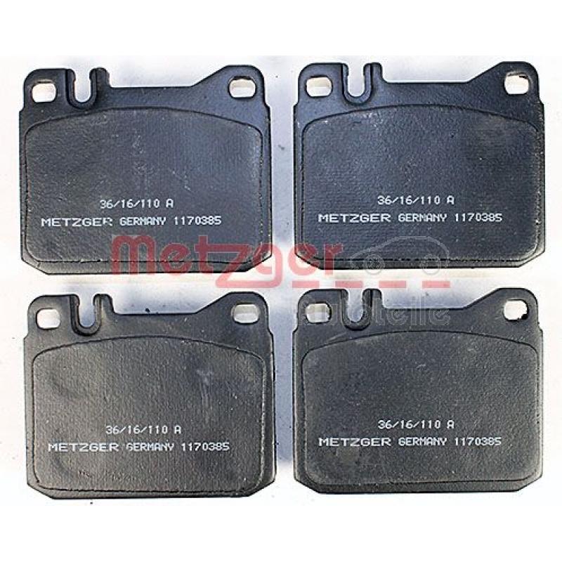 Jeu de 4 plaquettes de frein avant METZGER 1170385 - Visuel 1