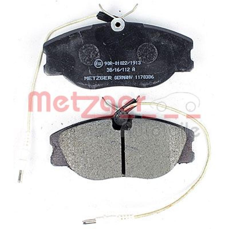 Jeu de 4 plaquettes de frein avant METZGER 1170386 - Visuel 2