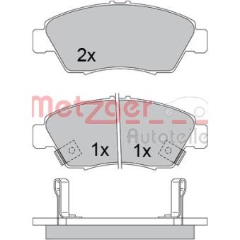 Jeu de 4 plaquettes de frein avant METZGER OEM 45022S04V11