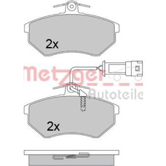 Jeu de 4 plaquettes de frein avant METZGER OEM 431698151F