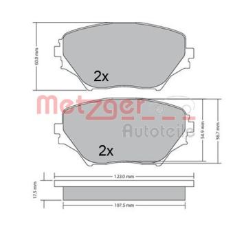 Jeu de 4 plaquettes de frein avant METZGER OEM 446542080