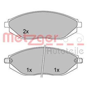 Jeu de 4 plaquettes de frein avant METZGER OEM 96682858