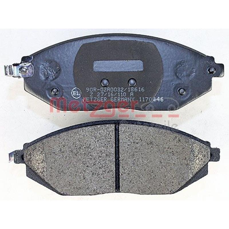 Jeu de 4 plaquettes de frein avant METZGER 1170446 - Visuel 2
