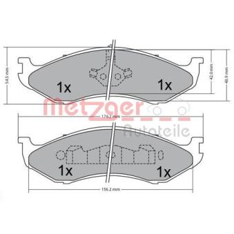 Jeu de 4 plaquettes de frein avant METZGER OEM 0K5533323Z