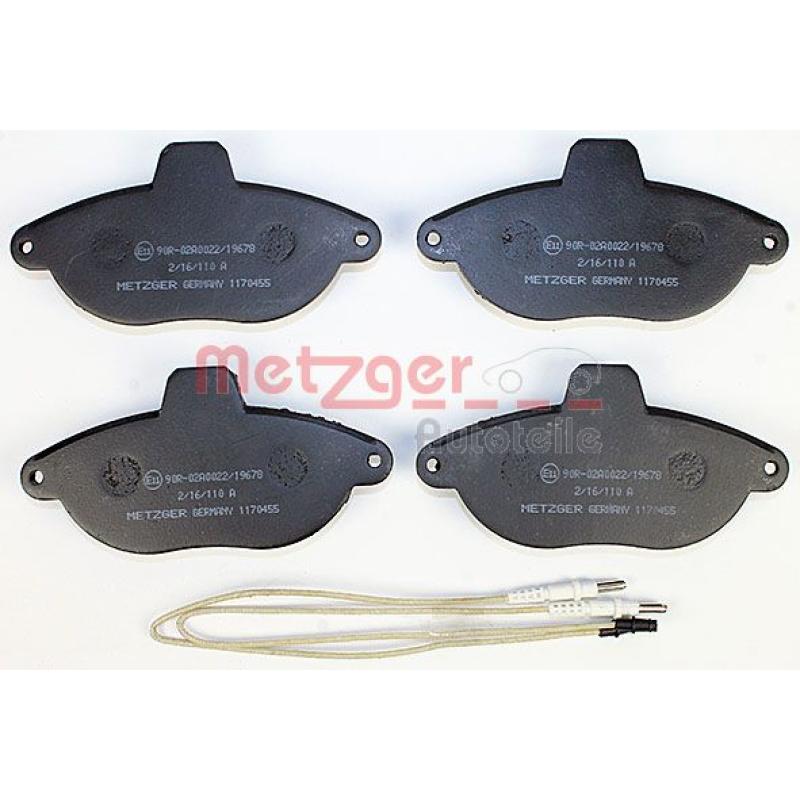 Jeu de 4 plaquettes de frein avant METZGER 1170455 - Visuel 1