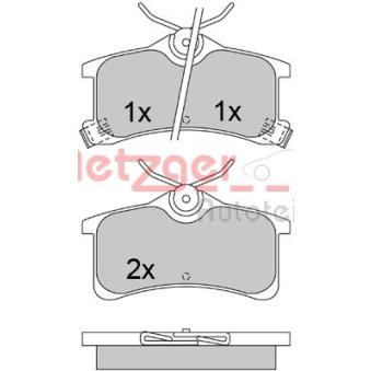 Jeu de 4 plaquettes de frein arrière METZGER OEM 0446602010