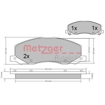 Jeu de 4 plaquettes de frein avant METZGER OEM 13237752