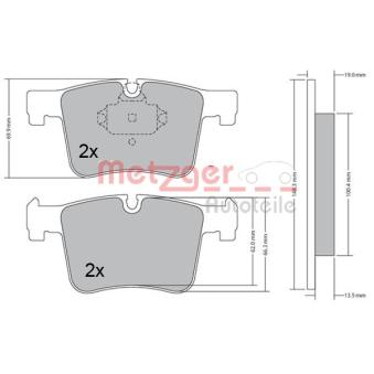 Jeu de 4 plaquettes de frein avant METZGER OEM 34116798978