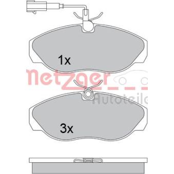 Jeu de 4 plaquettes de frein avant METZGER OEM 425224