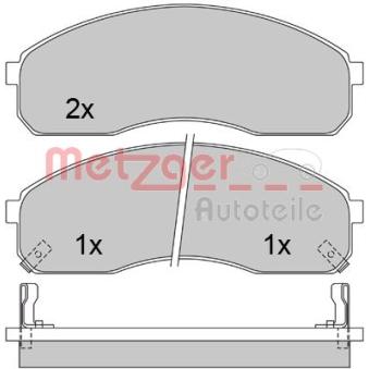 Jeu de 4 plaquettes de frein avant METZGER OEM oK56A3323Z